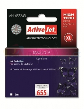 HP 655XL, CZ111AE, magenta, vysokokapacitní, 12ml